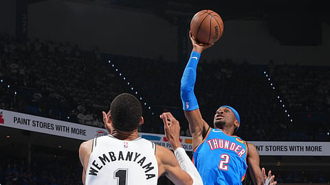 SHAI Gilgeous-Alexander drops 30 points and nine assists to lead the Oklahoma City Thunder to a 122-113 win over the San Antonio Spurs in Game 2 of their NBA Western Conference finals series.