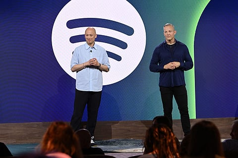 SPOTIFY Co-CEOs Alex Norström (left) and Gustav Söderström present the company’s next phase of growth during Spotify’s 2026 Investor Day.