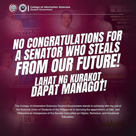 Benguet students oppose Villanueva’s Senate education committee post