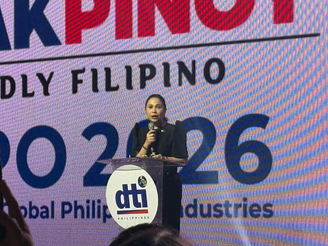 TRADE Secretary Maria Cristina Aldeguer-Roque opens Tatak Pinoy Expo on Monday.