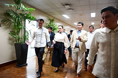 Minority senators walk out of session hall on Tuesday, 26 May amid insistence to swiftly amend Senate rules allowing virtual participation.