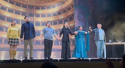 THE lead cast of ‘Master Class’ in their curtain call.