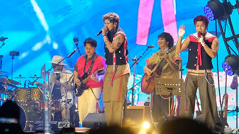 RISING OPM star Cup of Joe deliver a monumental performance during their show at the Philippine Sports Stadium.