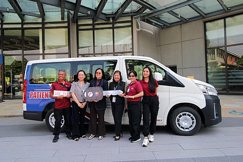 PAGCOR President and COO Atty. Wilma T. Eisma turns over the patient transport vehicle to SBMA PHSD Medical Services Division OIC Dr. Arlene Gravina-Cesa during a turnover ceremony held at the PAGCOR’s head office in Pasay City on 26 May 2026.