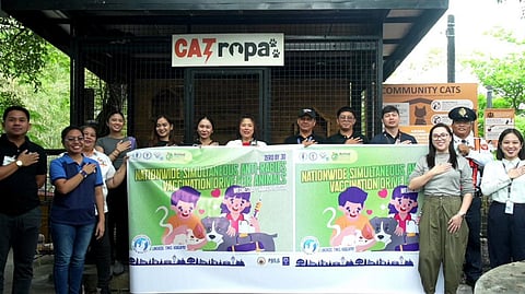 CATROPA volunteers, together with the Pasig City Veterinary Services Department, lead an anti-rabies vaccination drive for community cats at the Meralco headquarters, protecting both animal and public health