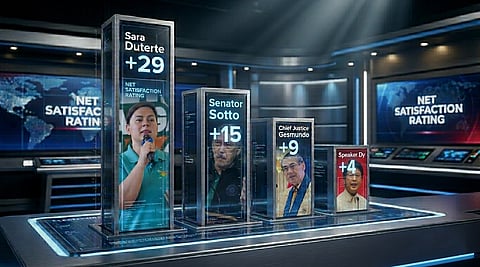 VICE President Sara Duterte tops the SWS satisfaction rankings at +29, higher than any top official, and a rise from her own +28 in November. Two surveys confirm it: impeachment proceedings and relentless political attacks have done nothing to erode her lead.