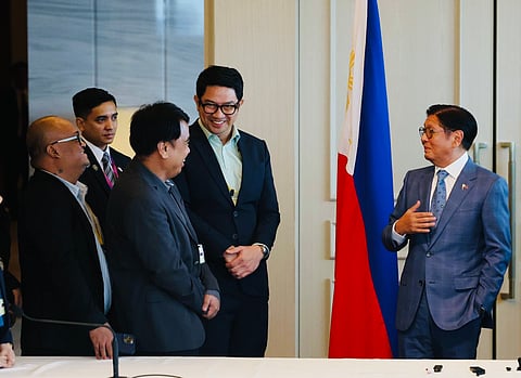 MEMBERS of the Malacañang Press Corps share a lighthearted moment with President Ferdinand Marcos Jr. following the Kapihan press briefing at Hotel Okura Tokyo.
