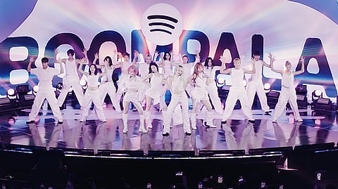 LE SSERAFIM’s first-ever live performance for ‘Boompala’ on Spotify Now.