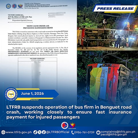 LTFRB suspends 26 Victory Liner buses after fatal crash