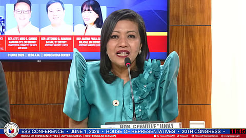 Batangas Second District Representative and House Committee on Justice Chairman Gerville Luistro speaking at the House Press Conference on Monday, June 1, 2026. (Photo screenshot from the House of the Representatives)