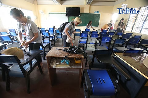 (June 01 2026) The 4Ps member parents start cleaning the school room at Bagong Silangan Elementary School in Quezon City on Monday June 1 2026, as the 2026 Brigada Eskwela, officially open, an annual nationwide initiative by the Department of Education (DepEd) to prepare public schools for the upcoming academic year. Photo/Analy Labor