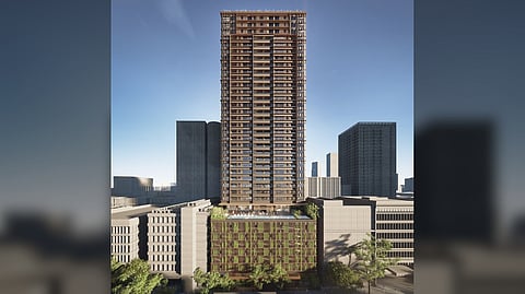 THE facade of Sondris — ARTHALAND’s newest residential development rising in Makati.