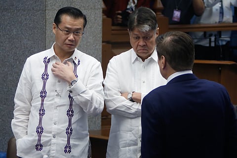 Acting Senate President Win Gatchalian (left)