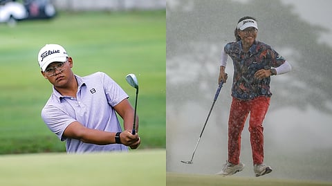 JAKOB Taruc and Kendra Garingalao in heavy rain.