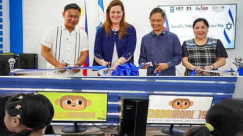 DEPARTMENT of Education Secretary Sonny Angara (left) and Israeli Ambassador Dana Kursh (second from left) inaugurate a new high-tech, child-friendly Information and Communications Technology Learning Resource Center at Jacinto Zamora Elementary School in Pandacan, Manila on Wednesday.