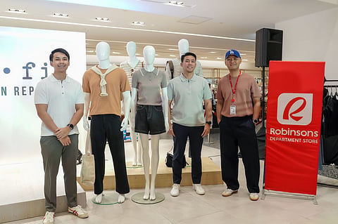 JOSH dela Cruz, Grab-A-Fit Business Group director; Eric dela Cruz, Grab A Fit vice president for Operations; and Ed Dizon, assistant vice president for Men’s Fashion, Robinsons Department Store.