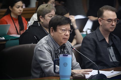 Senator Rodante Marcoleta and Senator Alan Peter Cayetano during a blue ribbon committee hearing held at the Senate on Thursday, 5 June.