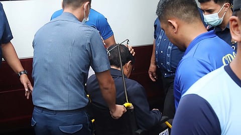 FORMER Public Works Secretary Manuel Bonoan arrives for the arraignment of his graft case.