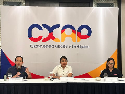 Customer Xperience Association of the Philippines answers questions from the media in a press conference on Monday.