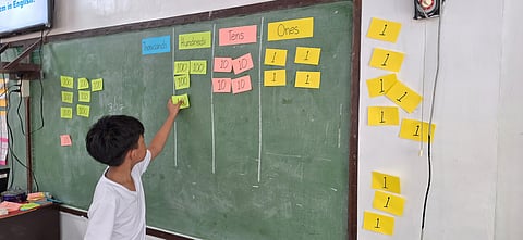 A LEARNER participates in a numeracy activity under the Metrobank Foundation SOLUTION (Support for Optimal Learning and Understanding To Improve Overall Numeracy) program, which aims to strengthen mathematical understanding, boost confidence in working with numbers, and reduce math anxiety among elementary school students.