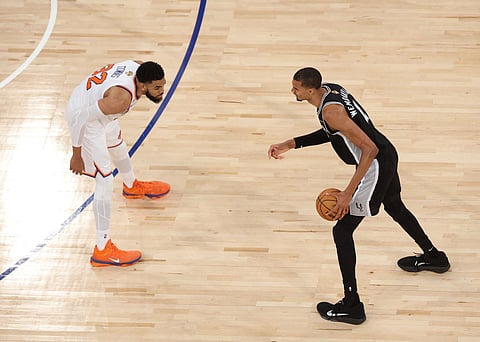 NEW YORK, NY - JUNE 8: Victor Wembanyama #1 of the San Antonio Spurs looks to pass the ball during the game against the New York Knicks during Game Three of the 2026 NBA Finals on June 8, 2026 at Madison Square Garden in New York, New York.