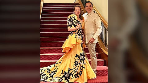 REINA de la Familia, Stephanie Ruedas with designer Harley Ruedas.