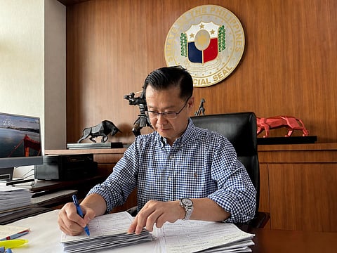 Acting Senate President Win Gatchalian signs documents authorizing the release of compensation, benefits of Senate employees.