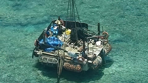GUARDING a disputed gateway, a movable floating platform installed by China at Bajo de Masinloc in the West Philippine Sea, where repeated confrontations have underscored competing claims to the strategic fishing ground within the Philippines’ exclusive economic zone.