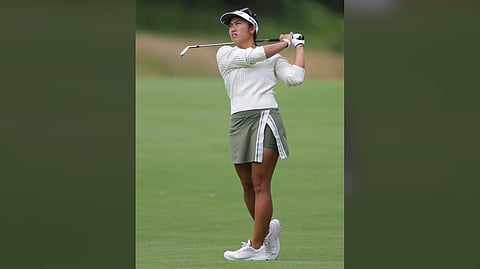 BIANCA Pagdanganan and partner Chanettee Wannasaen find themselves in the middle pack after firing a two-over-par 72 in the alternate shot format of the Dow Championship at Midland Country Club in Michigan on Thursday.