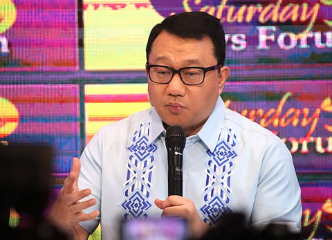House Prosecution Panel member and Manila Third District Rep. Joel Chua speaking at the Saturday News Forum on 13 June. (Photo from Saturday News Forum)