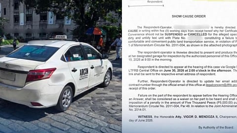Dirty taxi falls during LTFRB crackdown