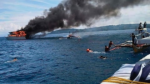 A YACHT caught fire in the waters off Barangay Small Margus, Glan, Sarangani Province, on 12 June. Based on initial investigation, the distressed yacht was carrying relief supplies en route to Glan when it caught fire while underway.