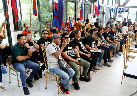 The supposed bagmen of former congressman Zaldy Co during a press conference in Mandaluyong City on Tuesday, 16 June.