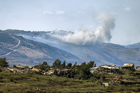 Smoke rises following Israeli bombardment in southern Lebanon as seen from a position across the border in the Upper Galilee in northern Israel on June 19, 2026. Mediators in the US-Iran conflict, including Pakistan, Saudi Arabia and Turkey, are due to gather for talks in the Egyptian city of Alamein on June 21, Cairo and Islamabad have confirmed. The agreement was meant to halt fighting in Lebanon as well, but clashes have since resumed between Israeli forces and Iran-backed Hezbollah fighters.