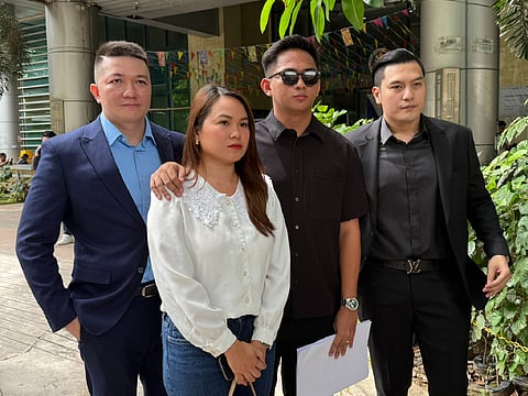 Former reporter Nico Waje along with his wife and members of his legal counsel arrived at the Quezon City Prosecutor's Office to submit a counter-affidavit for the complaint filed against him by GMA reporter Athena Imperial.