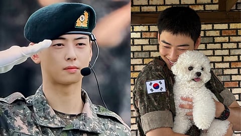 Cha Eun-Woo during his military service.