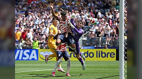 ALEX Freeman scores a header that gives the United States a 2-0 win over Australia in the preliminaries of the FIFA World Cup.