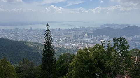 SPECTACULAR view of Georgetown from Penang Hill. Georgetown is the capital city of Penang.