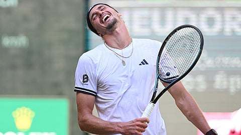 ALEXANDER Zverev is facing a tough challenge from Taylor Fritz in the semifinals of the Halle Open ATP tennis tournament in Halle, Germany.