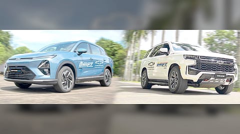 CHEVROLET displays its official mobility partner role for the Philippine Drift Series 2026 with the Captiva EV and Tahoe.