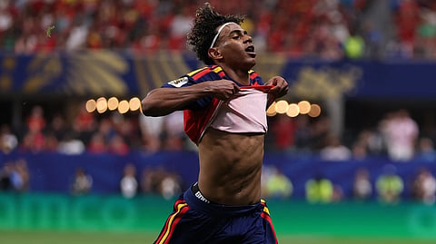 LAMINE Yamal celebrates after nailing the first goal that sparked Spain’s 4-0 win over Saudi Arabia in Group H preliminaries of the FIFA World Cup on Sunday.