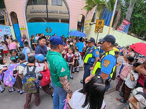 QUEZON City Police District officers conduct a security patrol at a local campus as part of Oplan Bisita Eskwela. Directed by PNP Chief Police General Jose Melencio Nartatez Jr. and NCRPO regional director PMgen. Anthony Aberin, the initiative under PBgen. Randy Glenn Silvio ramps up police visibility during student arrival and dismissal hours.