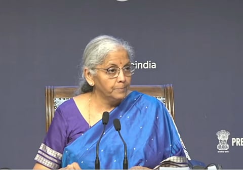 Finance Minister Nirmala Sitharaman chairs GST Council meeting that slashed tax slabs to two, making essentials cheaper and raising rates on tobacco and sugary products.