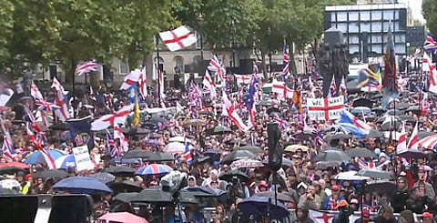 Violent clashes at Tommy Robinson’s London march with police