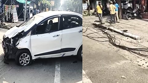 High-speed car rams into 4 vehicles at Doaba Hospital parking