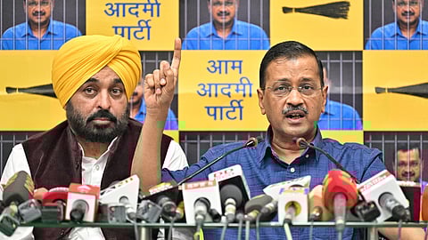 Arvind Kejriwal with Bhagwant Mann