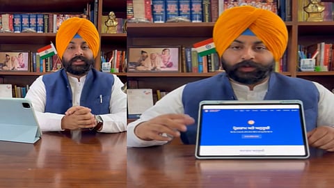Harjot Bains unveiling Website and app for Sri Anandpur Sahib Visit