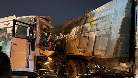 Passenger bus- tipper truck accident on Amritsar–Pathankot Highway