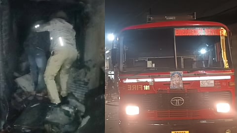 Fire breaks out in a rubber factory in Vinay Nagar