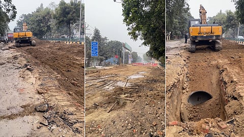 Why are several roads across Jalandhar still dug up?